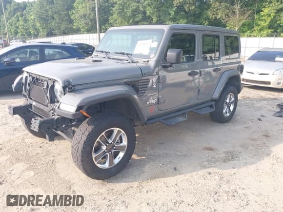✅ 2023 Jeep Wrangler Sahara • VIN: 1C4HJXEG1PW588576 • Lot: 42399357. Listed on IAAI with 45,745 mi. Free auction sales archive from the USA and detailed vehicle history report at DreamBid. Image 2.