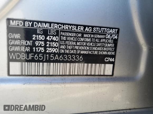 ✅ 2005 Mercedes-Benz E 320 • VIN: WDBUF65J15A633336 • Lot: 84054435. Wystawiony na Copart z przebiegiem Nie podano. Bezpłatny archiwum sprzedaży aukcyjnych z USA i szczegółowy raport historii pojazdu na DreamBid. Zdjęcie 12.