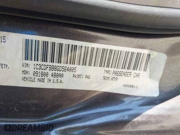 ✅ 2016 Dodge Dart SXT • VIN: 1C3CDFBB8GD564005 • Lot: 43703484. Listed on IAAI with 240,220 mi. Free auction sales archive from the USA and detailed vehicle history report at DreamBid. Image 9.