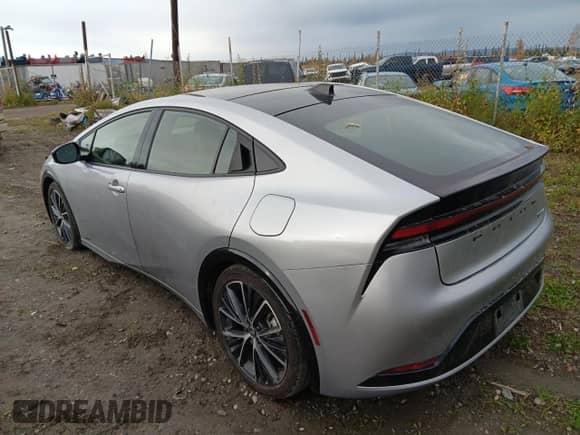 2023 Toyota Prius LE with VIN JTDADABU9P3002451, listed as a Copart auction lot 80668485 with 16,977 mi miles and Salvage title. Bid and sale history available at DreamBid. Image 2.