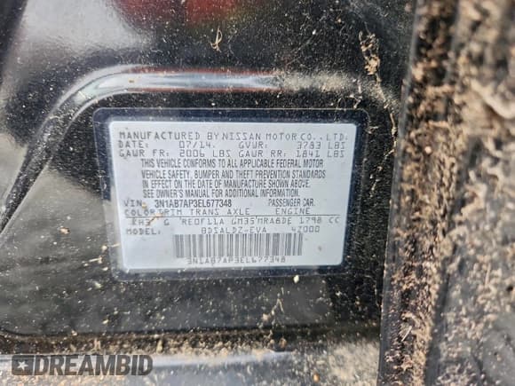 ✅ 2014 Nissan Sentra S • VIN: 3N1AB7AP3EL677348 • Лот: 94128805. Опубликован ранее на Copart с пробегом 76 707 миль. Бесплатный доступ к архиву аукционных продаж из США и подробный отчёт об истории автомобиля на DreamBid. Изображение 12.