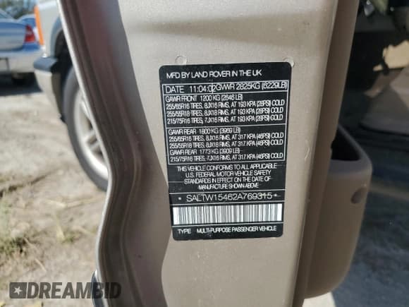 ✅ 2002 Land Rover Discovery SE • VIN: SALTW15462A769315 • Lot: 78007094. Wystawiony na Copart z przebiegiem 181 240 mil. Bezpłatny archiwum sprzedaży aukcyjnych z USA i szczegółowy raport historii pojazdu na DreamBid. Zdjęcie 14.