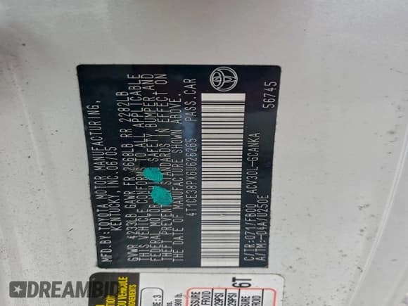 ✅ 2006 Toyota Solara SE • VIN: 4T1CE38PX6U626265 • Lot: 85444845. Listed on Copart with 176,870 mi. Free auction sales archive from the USA and detailed vehicle history report at DreamBid. Image 12.