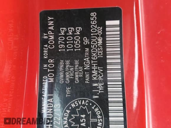 ✅ 2013 Hyundai Genesis Coupe Premium • VIN: KMHHT6KD5DU102658 • Lot: 89273245. Wystawiony na Copart z przebiegiem Nie podano. Bezpłatny archiwum sprzedaży aukcyjnych z USA i szczegółowy raport historii pojazdu na DreamBid. Zdjęcie 12.