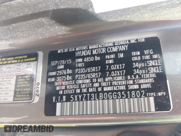 ✅ 2016 Hyundai Santa Fe • VIN: 5XYZT3LB0GG351802 • Lot: 42695517. Wystawiony na IAAI z przebiegiem Nie podano. Bezpłatny archiwum sprzedaży aukcyjnych z USA i szczegółowy raport historii pojazdu na DreamBid. Zdjęcie 9.