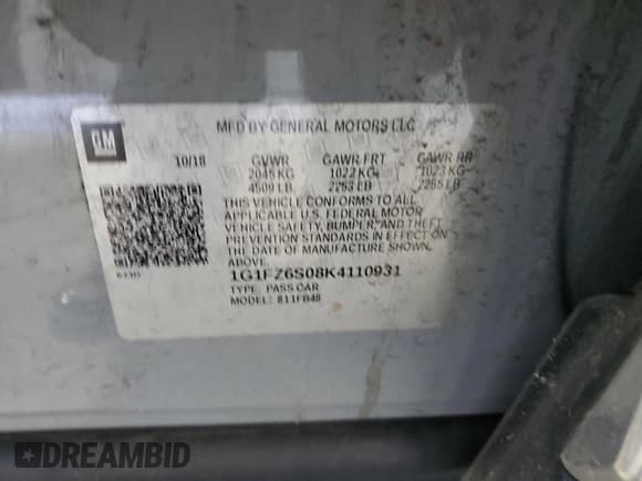 ✅ 2019 Chevrolet Bolt EV Premier • VIN: 1G1FZ6S08K4110931 • Lot: 48327435. Wystawiony na Copart z przebiegiem 72 936 mil. Bezpłatny archiwum sprzedaży aukcyjnych z USA i szczegółowy raport historii pojazdu na DreamBid. Zdjęcie 12.