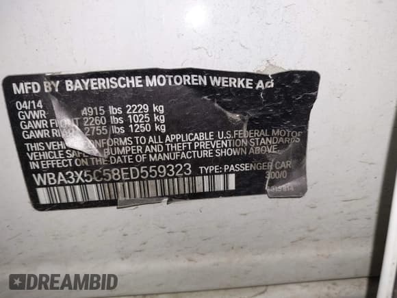 ✅ 2014 BMW 3 Series 328i Gran Turismo xDrive • VIN: WBA3X5C58ED559323 • Лот: 42628267. Опубликован ранее на IAAI с пробегом 116 284 миль. Бесплатный доступ к архиву аукционных продаж из США и подробный отчёт об истории автомобиля на DreamBid. Изображение 9.