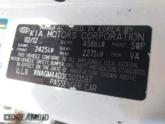 ✅ 2012 Kia Optima Hybrid • VIN: KNAGM4AD3C5013597 • Lot: 43849102. Wystawiony na IAAI z przebiegiem Nie podano. Bezpłatny archiwum sprzedaży aukcyjnych z USA i szczegółowy raport historii pojazdu na DreamBid. Zdjęcie 9.