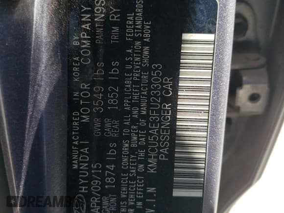 ✅ 2015 Hyundai Accent Sport • VIN: KMHCU5AE3FU233053 • Лот: 55346784. Опубликован ранее на Copart с пробегом 159 853 миль. Бесплатный доступ к архиву аукционных продаж из США и подробный отчёт об истории автомобиля на DreamBid. Изображение 12.