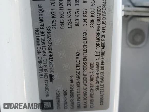 ✅ 2019 Chevrolet Silverado 1500 LT • VIN: 1GCPYDEK5KZ378483 • Lot: 71541405. Wystawiony na Copart z przebiegiem 169 508 mil. Bezpłatny archiwum sprzedaży aukcyjnych z USA i szczegółowy raport historii pojazdu na DreamBid. Zdjęcie 13.