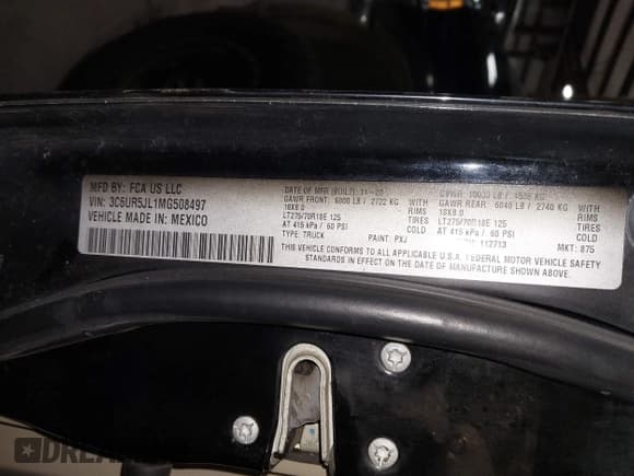 ✅ 2021 Ram 2500 Big Horn • VIN: 3C6UR5JL1MG508497 • Lot: 43625938. Wystawiony na IAAI z przebiegiem 139 804 mil. Bezpłatny archiwum sprzedaży aukcyjnych z USA i szczegółowy raport historii pojazdu na DreamBid. Zdjęcie 9.