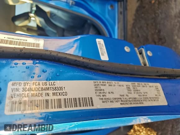 ✅ 2021 Jeep Compass Limited • VIN: 3C4NJDCB4MT583351 • Лот: 94455785. Опубликован ранее на Copart с пробегом 178 268 миль. Бесплатный доступ к архиву аукционных продаж из США и подробный отчёт об истории автомобиля на DreamBid. Изображение 13.
