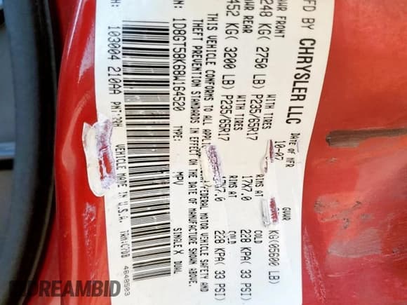 ✅ 2008 Dodge Nitro SLT • VIN: 1D8GT58K68W164520 • Lot: 68447875. Wystawiony na Copart z przebiegiem 123 385 mil. Bezpłatny archiwum sprzedaży aukcyjnych z USA i szczegółowy raport historii pojazdu na DreamBid. Zdjęcie 14.