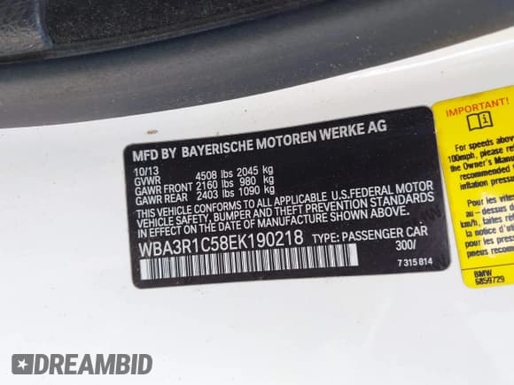 ✅ 2014 BMW 4 Series 435i • VIN: WBA3R1C58EK190218 • Lot: 42893909. Wystawiony na IAAI z przebiegiem 100 063 mil. Bezpłatny archiwum sprzedaży aukcyjnych z USA i szczegółowy raport historii pojazdu na DreamBid. Zdjęcie 9.