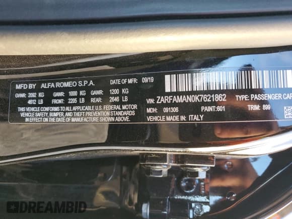 ✅ 2019 Alfa Romeo Giulia Sport • VIN: ZARFAMAN0K7621862 • Lot: 69717902. Wystawiony na Copart z przebiegiem 30 731 mil. Bezpłatny archiwum sprzedaży aukcyjnych z USA i szczegółowy raport historii pojazdu na DreamBid. Zdjęcie 14.