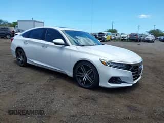 2021 Honda Accord Touring with VIN 1HGCV2F95MA032685, listed as a IAAI auction lot 42183739 with 27,842 mi miles and . Bid and sale history available at DreamBid. Image 1.