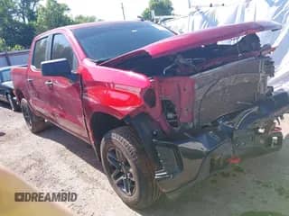 2021 Chevrolet Silverado 1500 Custom Trail Boss z VIN 1GCPYCEL1MZ344109, wystawiony jako IAAI lot #42516439 z przebiegiem 173 335 mil mil oraz . Historia ofert i sprzedaży dostępna na DreamBid. Obrazek 1.