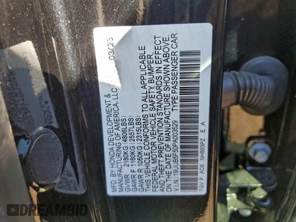 ✅ 2023 Acura TLX w/A-Spec Package • VIN: 19UUB5F50PA003529 • Лот: 95738805. Опубликован ранее на Copart с пробегом 12 319 миль. Бесплатный доступ к архиву аукционных продаж из США и подробный отчёт об истории автомобиля на DreamBid. Изображение 12.