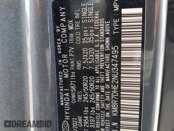 2022 Hyundai Palisade Calligraphy с VIN KM8R7DHE2NU347495, выставлен на аукционе Copart как лот 69060594 с пробегом 64 154 миль миль и Списание • Salvage title. История ставок и продаж доступна на DreamBid. Изображение 16.