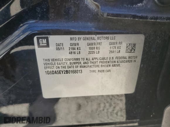 ✅ 2011 Cadillac CTS • VIN: 1G6DA5EY2B0168013 • Lot: 86745505. Listed on Copart with 230,680 mi. Free auction sales archive from the USA and detailed vehicle history report at DreamBid. Image 12.