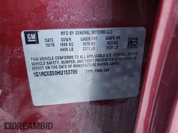 ✅ 2017 Chevrolet Volt LT • VIN: 1G1RC6S50HU153789 • Lot: 81120054. Wystawiony na Copart z przebiegiem 86 569 mil. Bezpłatny archiwum sprzedaży aukcyjnych z USA i szczegółowy raport historii pojazdu na DreamBid. Zdjęcie 12.