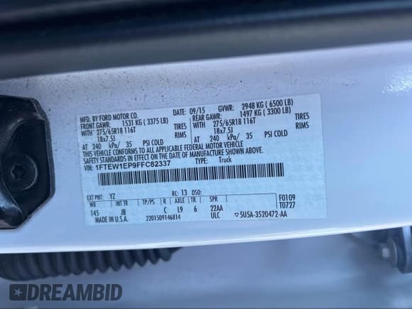 ✅ 2015 Ford F-150 Lariat • VIN: 1FTEW1EP9FFC82337 • Лот: 43882185. Опубликован ранее на IAAI с пробегом 210 267 миль. Бесплатный доступ к архиву аукционных продаж из США и подробный отчёт об истории автомобиля на DreamBid. Изображение 9.