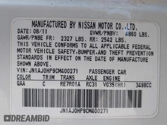 ✅ 2012 Infiniti EX Journey • VIN: JN1AJ0HP9CM400271 • Lot: 41664494. Wystawiony na IAAI z przebiegiem 125 724 mil. Bezpłatny archiwum sprzedaży aukcyjnych z USA i szczegółowy raport historii pojazdu na DreamBid. Zdjęcie 9.