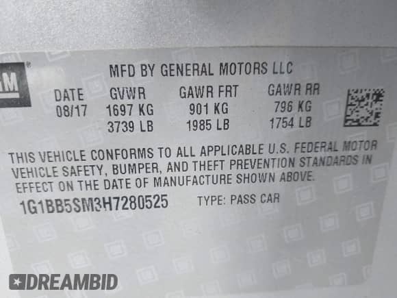 2017 Chevrolet Cruze LS с VIN 1G1BB5SM3H7280525, выставлен на аукционе IAAI как лот 42300497 с пробегом 70 890 миль миль и . История ставок и продаж доступна на DreamBid. Изображение 9.