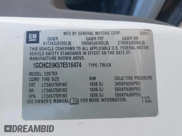 ✅ 2007 Chevrolet Silverado 2500HD Work Truck • VIN: 1GCHC29K57E516474 • Лот: 43119760. Опубликован ранее на IAAI с пробегом 359 924 миль. Бесплатный доступ к архиву аукционных продаж из США и подробный отчёт об истории автомобиля на DreamBid. Изображение 9.