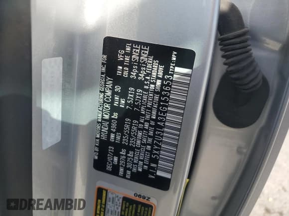 ✅ 2014 Hyundai Santa Fe • VIN: 5XYZU3LA3EG153653 • Lot: 85102745. Wystawiony na Copart z przebiegiem 137 373 mil. Bezpłatny archiwum sprzedaży aukcyjnych z USA i szczegółowy raport historii pojazdu na DreamBid. Zdjęcie 13.