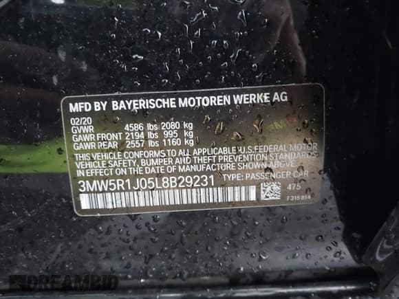 ✅ 2020 BMW 3 Series 330i • VIN: 3MW5R1J05L8B29231 • Lot: 43732694. Wystawiony na IAAI z przebiegiem 59 318 mil. Bezpłatny archiwum sprzedaży aukcyjnych z USA i szczegółowy raport historii pojazdu na DreamBid. Zdjęcie 9.