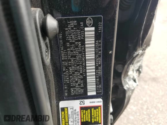 ✅ 2021 Toyota Camry SE Nightshade • VIN: 4T1G11AKXMU441145 • Лот: 87196705. Опубликован ранее на Copart с пробегом 82 628 миль. Бесплатный доступ к архиву аукционных продаж из США и подробный отчёт об истории автомобиля на DreamBid. Изображение 12.