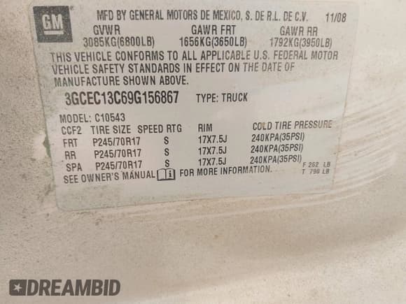 ✅ 2009 Chevrolet Silverado 1500 LS • VIN: 3GCEC13C69G156867 • Lot: 42813277. Listed on IAAI with 34,937 mi. Free auction sales archive from the USA and detailed vehicle history report at DreamBid. Image 9.