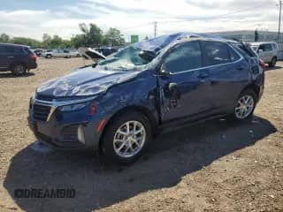 2022 Chevrolet Equinox LT with VIN 3GNAXKEV1NL309980, listed as a Copart auction lot 70186615 with 75,781 mi miles and Salvage title. Bid and sale history available at DreamBid. Image 1.