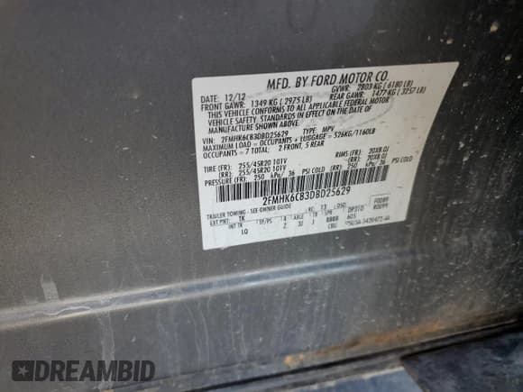 ✅ 2013 Ford Flex SEL • VIN: 2FMHK6C83DBD25629 • Лот: 84022335. Опубликован ранее на Copart с пробегом Не указан. Бесплатный доступ к архиву аукционных продаж из США и подробный отчёт об истории автомобиля на DreamBid. Изображение 12.