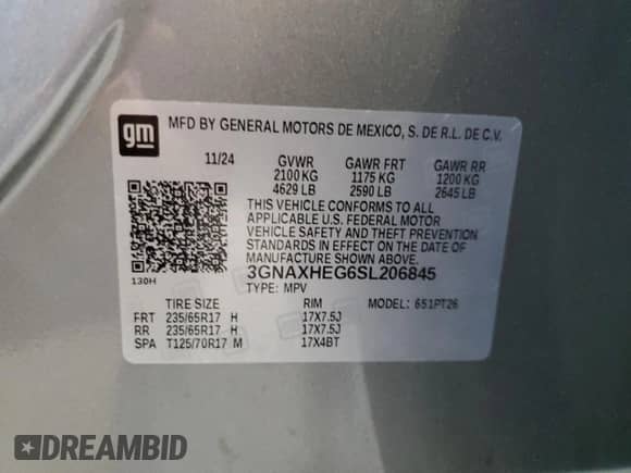 2025 Chevrolet Equinox FWD LT z VIN 3GNAXHEG6SL206845, wystawiony jako Copart lot #58302585 z przebiegiem 8 307 mil mil oraz Czysty tytuł • Clean title. Historia ofert i sprzedaży dostępna na DreamBid. Obrazek 13.