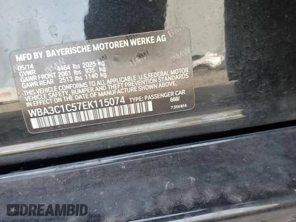 2014 BMW 3 Series 328i z VIN WBA3C1C57EK115074, wystawiony jako Copart lot #89925345 z przebiegiem 131 138 mil mil oraz Szkoda całkowita • Salvage title. Historia ofert i sprzedaży dostępna na DreamBid. Obrazek 12.