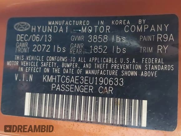 ✅ 2014 Hyundai Veloster Turbo • VIN: KMHTC6AE3EU190633 • Lot: 41074419. Wystawiony na IAAI z przebiegiem 138 332 mil. Bezpłatny archiwum sprzedaży aukcyjnych z USA i szczegółowy raport historii pojazdu na DreamBid. Zdjęcie 9.