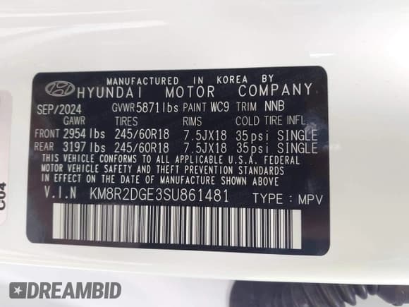 ✅ 2025 Hyundai Palisade SEL • VIN: KM8R2DGE3SU861481 • Лот: 41644904. Опубликован ранее на IAAI с пробегом 5 982 миль. Бесплатный доступ к архиву аукционных продаж из США и подробный отчёт об истории автомобиля на DreamBid. Изображение 9.