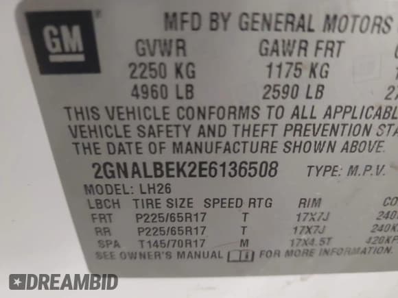 ✅ 2014 Chevrolet Equinox LT • VIN: 2GNALBEK2E6136508 • Лот: 43322078. Опубликован ранее на IAAI с пробегом 97 733 миль. Бесплатный доступ к архиву аукционных продаж из США и подробный отчёт об истории автомобиля на DreamBid. Изображение 9.