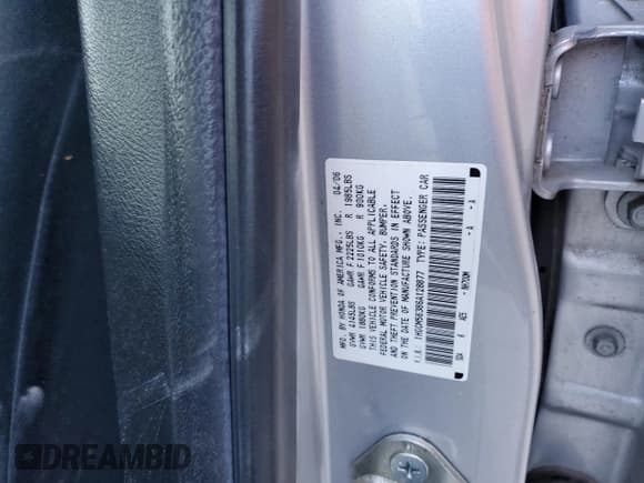 ✅ 2006 Honda Accord LX SE • VIN: 1HGCM56386A128877 • Лот: 91180235. Опубликован ранее на Copart с пробегом 147 905 миль. Бесплатный доступ к архиву аукционных продаж из США и подробный отчёт об истории автомобиля на DreamBid. Изображение 12.