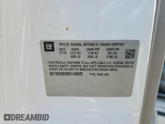 ✅ 2016 Chevrolet Impala LTZ • VIN: 2G1WC5E35G1145625 • Лот: 79412214. Опубликован ранее на Copart с пробегом 73 902 миль. Бесплатный доступ к архиву аукционных продаж из США и подробный отчёт об истории автомобиля на DreamBid. Изображение 12.