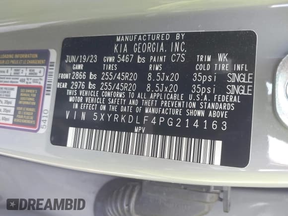 ✅ 2023 Kia Sorento SX • VIN: 5XYRKDLF4PG214163 • Лот: 43294392. Опубликован ранее на IAAI с пробегом 36 333 миль. Бесплатный доступ к архиву аукционных продаж из США и подробный отчёт об истории автомобиля на DreamBid. Изображение 9.