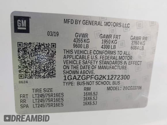 ✅ 2019 Chevrolet Express Passenger LT • VIN: 1GAZGPFG2K1272300 • Lot: 43719938. Wystawiony na IAAI z przebiegiem 230 638 mil. Bezpłatny archiwum sprzedaży aukcyjnych z USA i szczegółowy raport historii pojazdu na DreamBid. Zdjęcie 9.