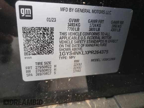 ✅ 2023 Cadillac Escalade ESV 4WD Sport • VIN: 1GYS4NKLXPR264375 • Lot: 45006174. Listed on Copart with 2,173 mi. Free auction sales archive from the USA and detailed vehicle history report at DreamBid. Image 13.