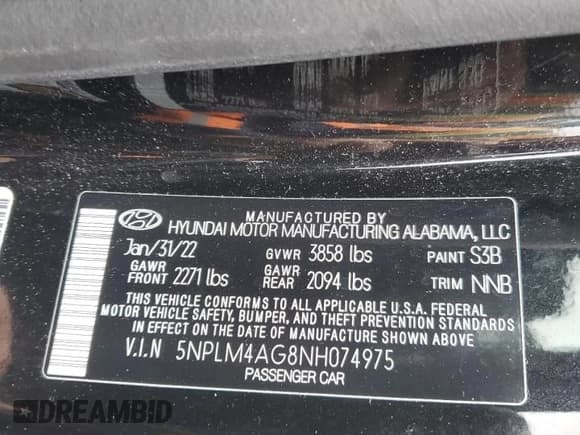 ✅ 2022 Hyundai Elantra SEL • VIN: 5NPLM4AG8NH074975 • Lot: 86157395. Listed on Copart with 24,420 mi. Free auction sales archive from the USA and detailed vehicle history report at DreamBid. Image 13.