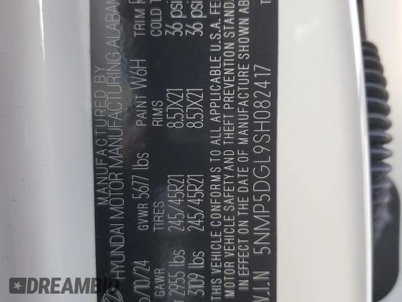 ✅ 2025 Hyundai Santa Fe Calligraphy • VIN: 5NMP5DGL9SH082417 • Lot: 84039195. Listed on Copart with 9,995 mi. Free auction sales archive from the USA and detailed vehicle history report at DreamBid. Image 13.