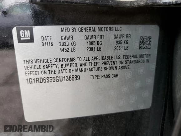 ✅ 2016 Chevrolet Volt Premier • VIN: 1G1RD6S55GU136689 • Lot: 76347764. Wystawiony na Copart z przebiegiem 221 448 mil. Bezpłatny archiwum sprzedaży aukcyjnych z USA i szczegółowy raport historii pojazdu na DreamBid. Zdjęcie 14.