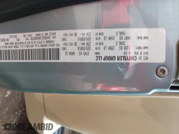 ✅ 2010 Chrysler Town & Country Touring • VIN: 2A4RR5D18AR369798 • Лот: 43686927. Опубликован ранее на IAAI с пробегом 62 998 миль. Бесплатный доступ к архиву аукционных продаж из США и подробный отчёт об истории автомобиля на DreamBid. Изображение 9.