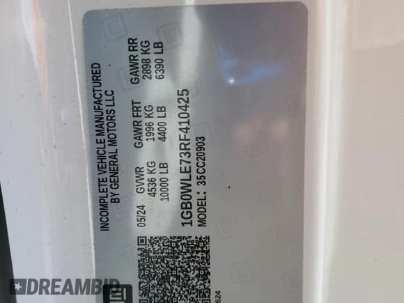 ✅ 2024 Chevrolet Silverado 1500 • VIN: 1GB0WLE73RF410425 • Лот: 71680785. Опубликован ранее на Copart с пробегом 5 847 миль. Бесплатный доступ к архиву аукционных продаж из США и подробный отчёт об истории автомобиля на DreamBid. Изображение 12.